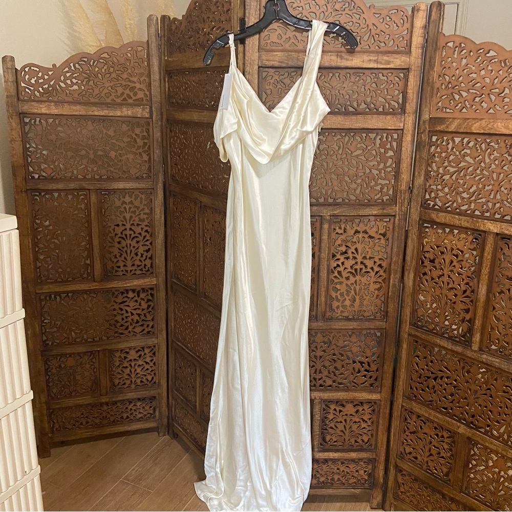 Reformation Ronda silk dress ivory - Picture 3 of 4